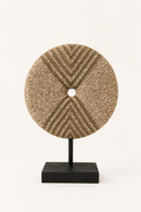 The Kira Kralen Ornament op Standaard – Naturel Beige & Goud