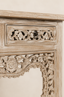 The Aruna Console Table | Handgesneden Teakhouten Sidetable 150 cm