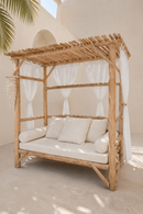 Pre-order | Luxe Teakhouten Daybed met Gordijnen – 200x100x200 cm