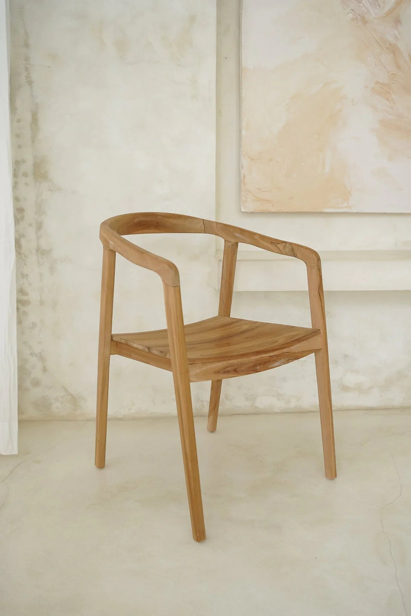 The Classic Wooden Teak Chair – Set van 2 - Rotan eetkamerstoelen - Hippie Monkey
