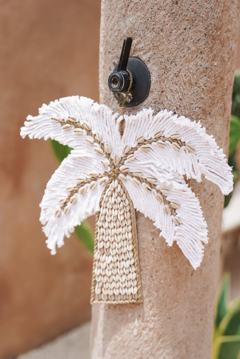 Palmboom Wanddecoratie met schelpen - The Cotton