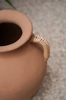 Terracotta Vaas met Rotan XL - Oranje