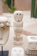 Beeldje van Steen - Stone Men - The White Mask on Stand