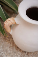 Rotan Terracotta Vaas - L - Wit