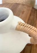 Rotan Terracotta Vaas - M - Wit