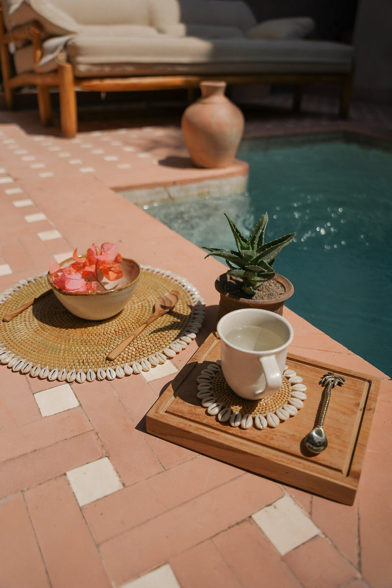 The Rattan Shell Placemat - Natural - Hippie Monkey - Bali Lifestyle Store